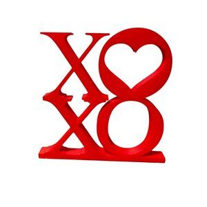 XOXO Heart Decor Sign Valentines Day Gift New 3D Printed Art Freestanding Teache